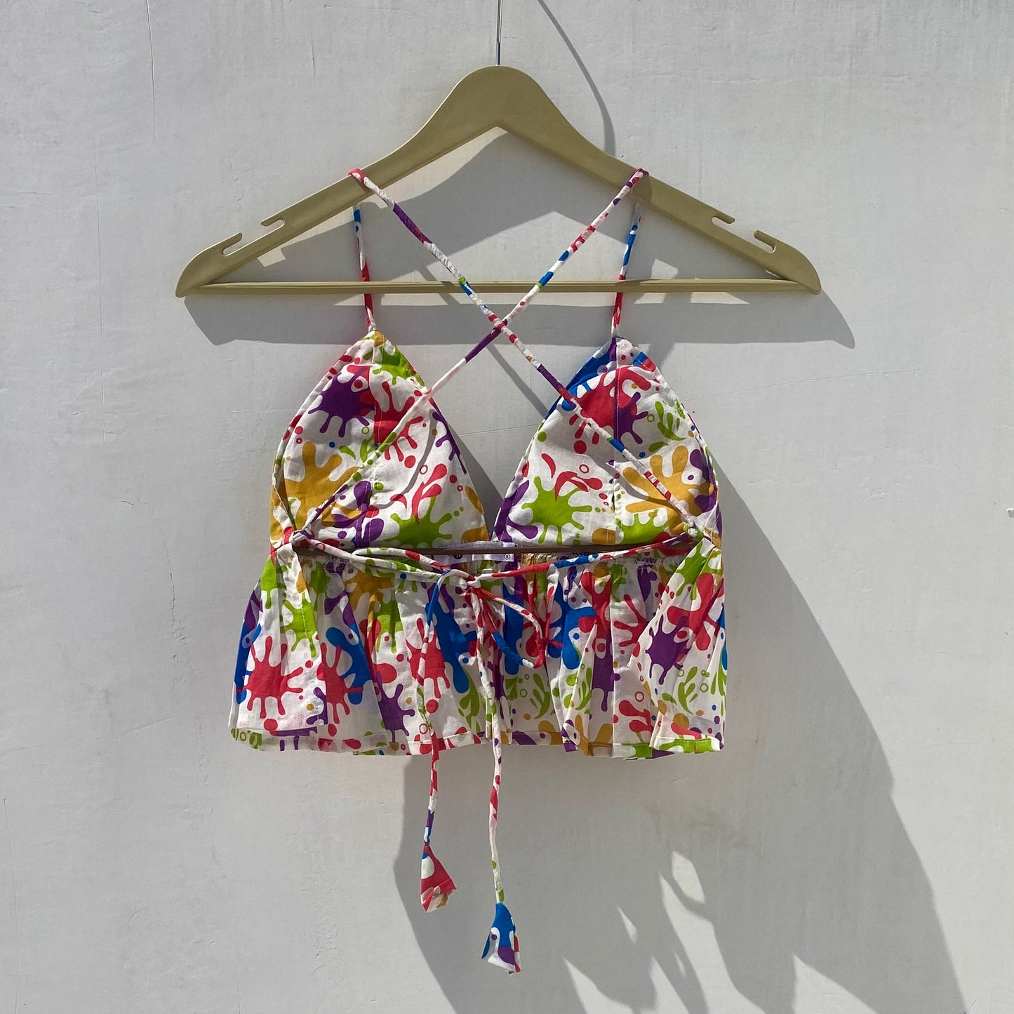 Holi Hand Print Shirt and Bra Removable Pads Combo