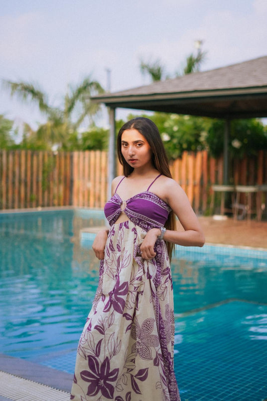 Baingani Bela – Backless Mulmul Cotton Maxi Dress - 1600 - Gheraa10055