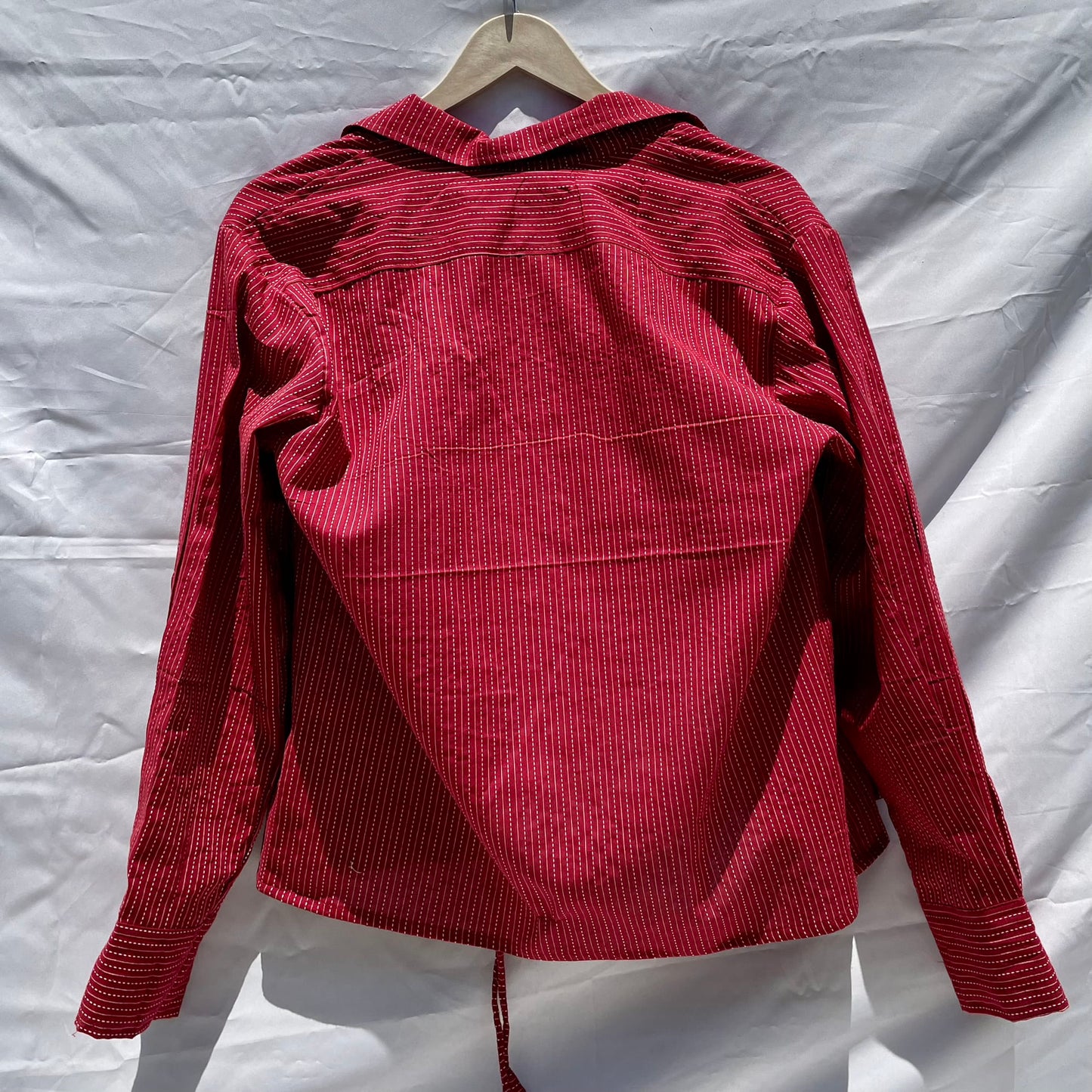 Maroon Katha Shirt & Bra Combo - KJ0136