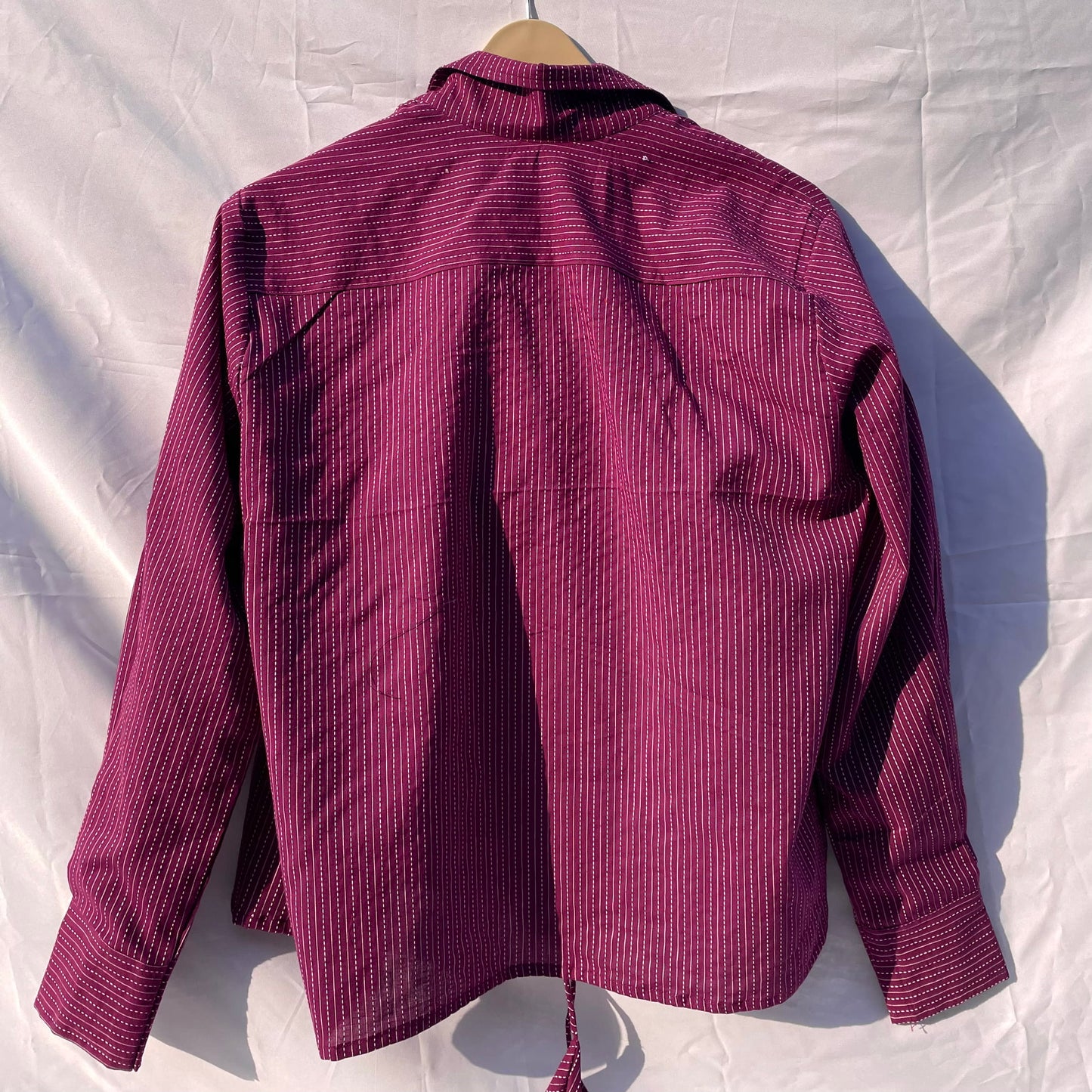 Wine Katha Shirt & Bra Combo - KJ0129