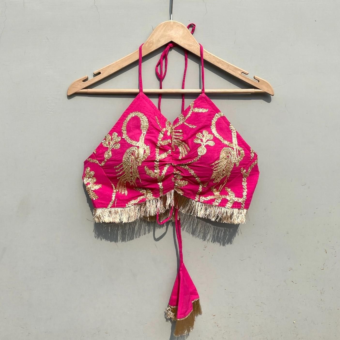 Pink Gotta Embroidery Blouse , Dupptta and Lehanga - KJ0675