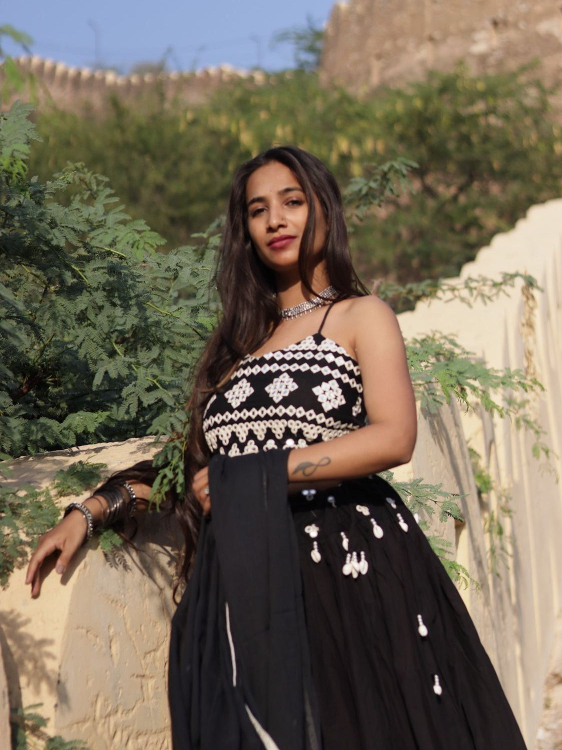 Black Mirror Gujarati Blouse , Dupptta and Lehanga - KJ0674