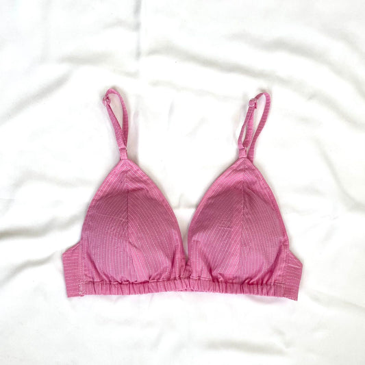 Baby Pink Cotton Kantha Bra- KJ0098