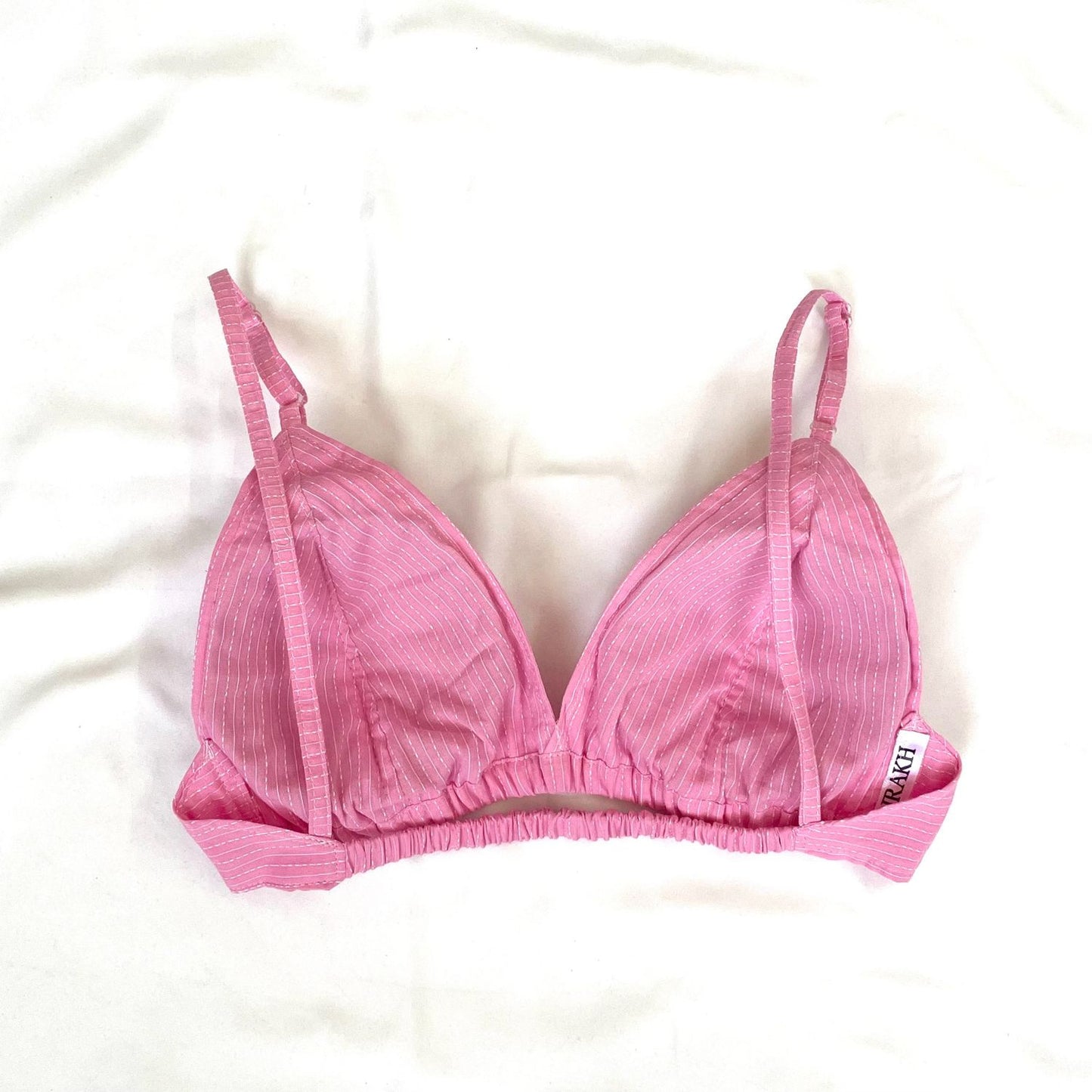 Baby Pink Cotton Kantha Bra- KJ0098
