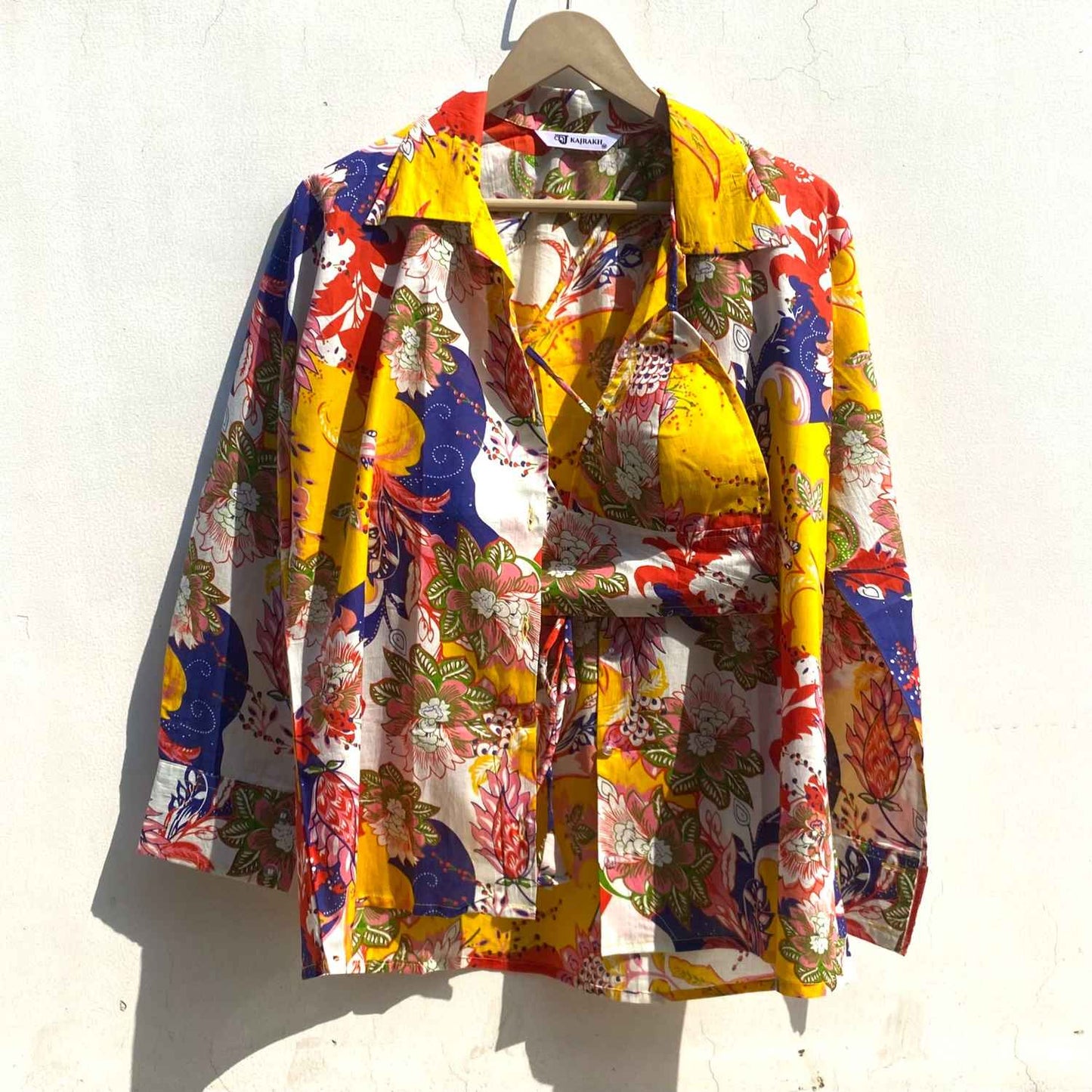 Yellow Abstract Shirt and Bra Combo - KJ0803 (( Clearance Sale ))