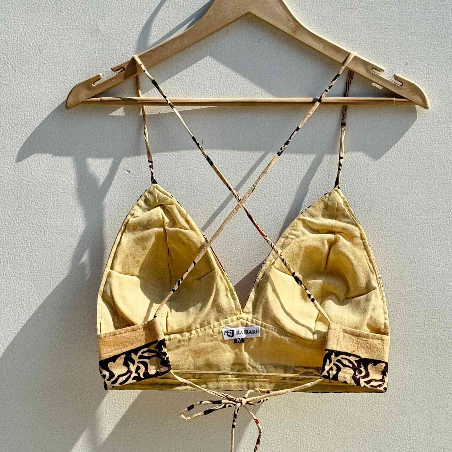 Handblock Paisley Cotton Bra - KJ0519