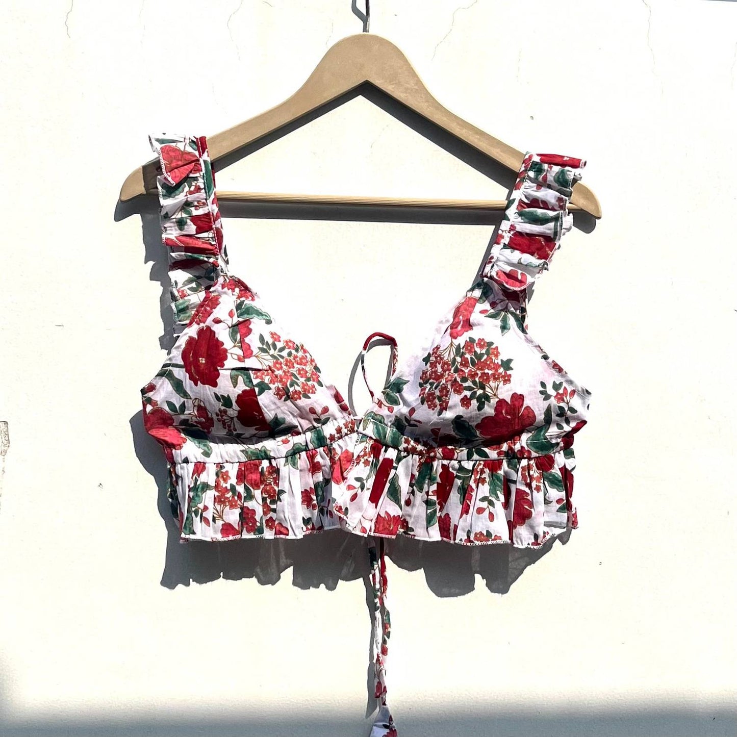 White Jaal Frill Cotton Bralette - KJ0778
