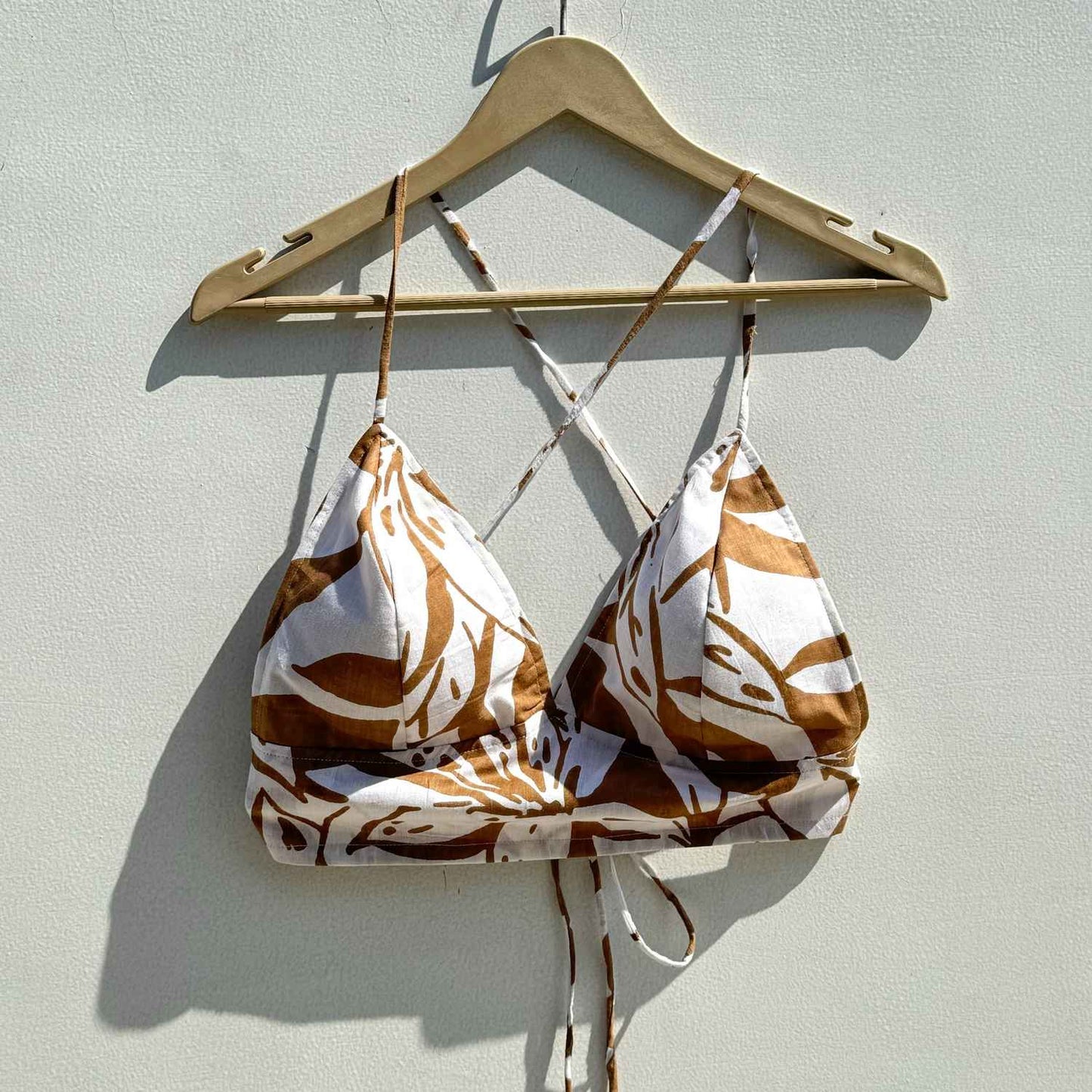 Light Brown Abstract Floral Overall Combo - KJ0530