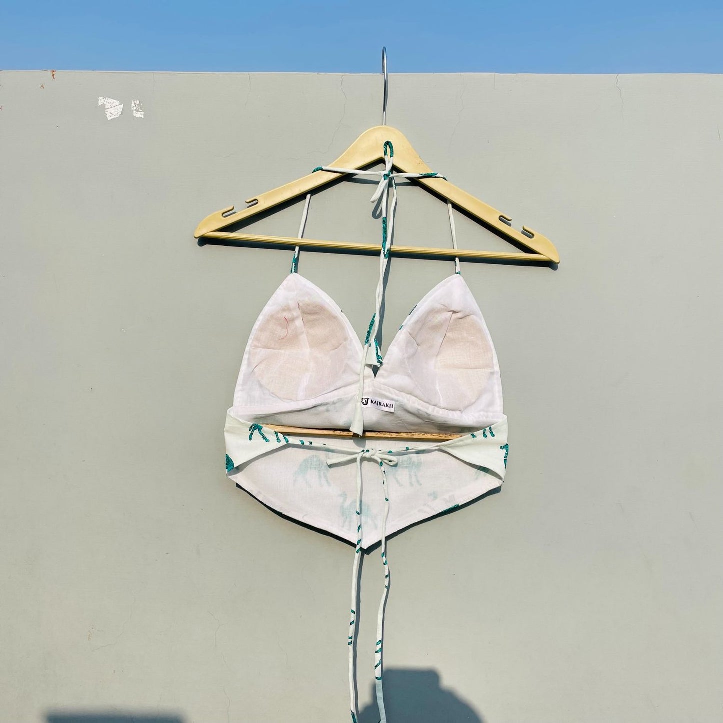 Rama Green Camel Cotton Bra - KJ0318