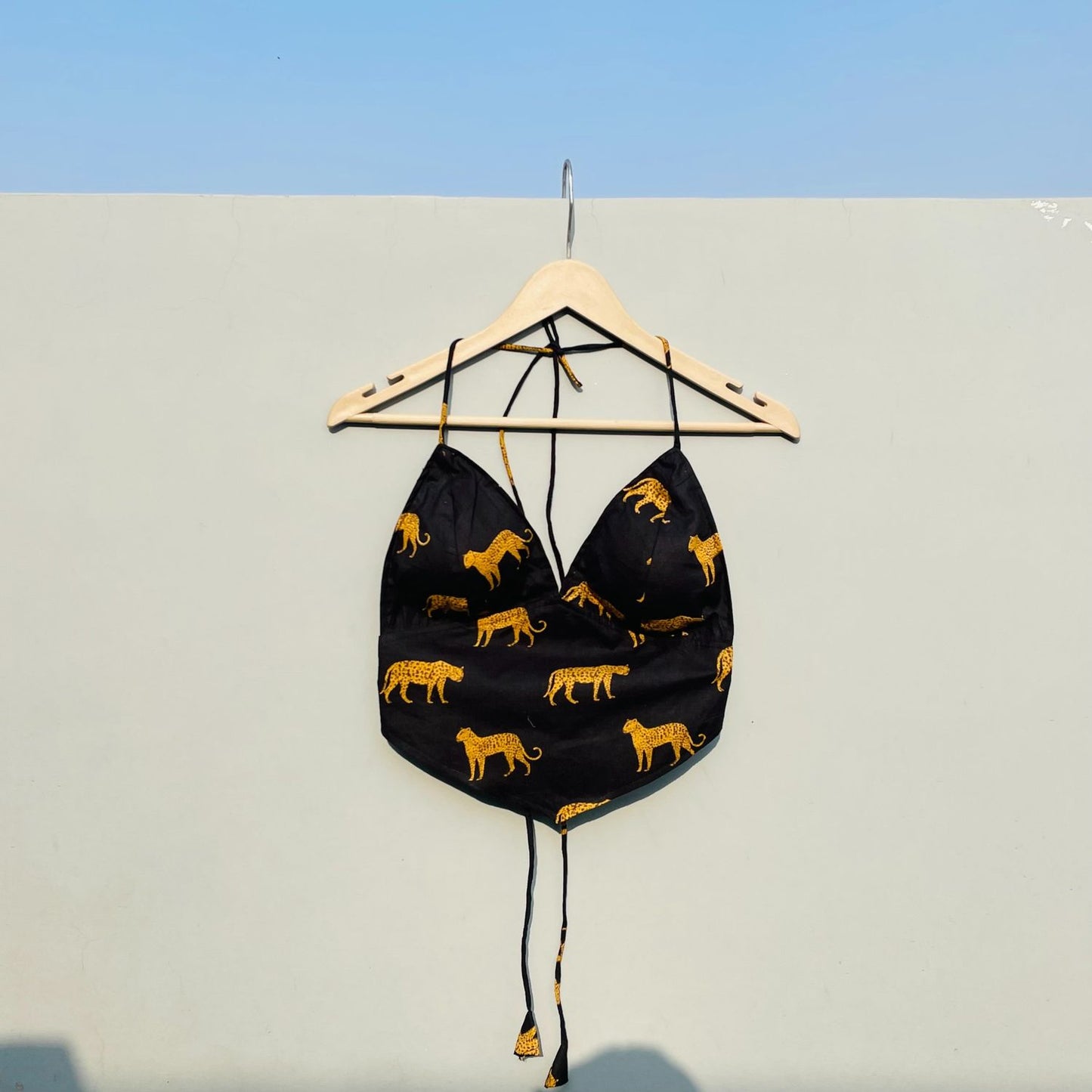 Black Leopard Cotton Bra - KJ0319