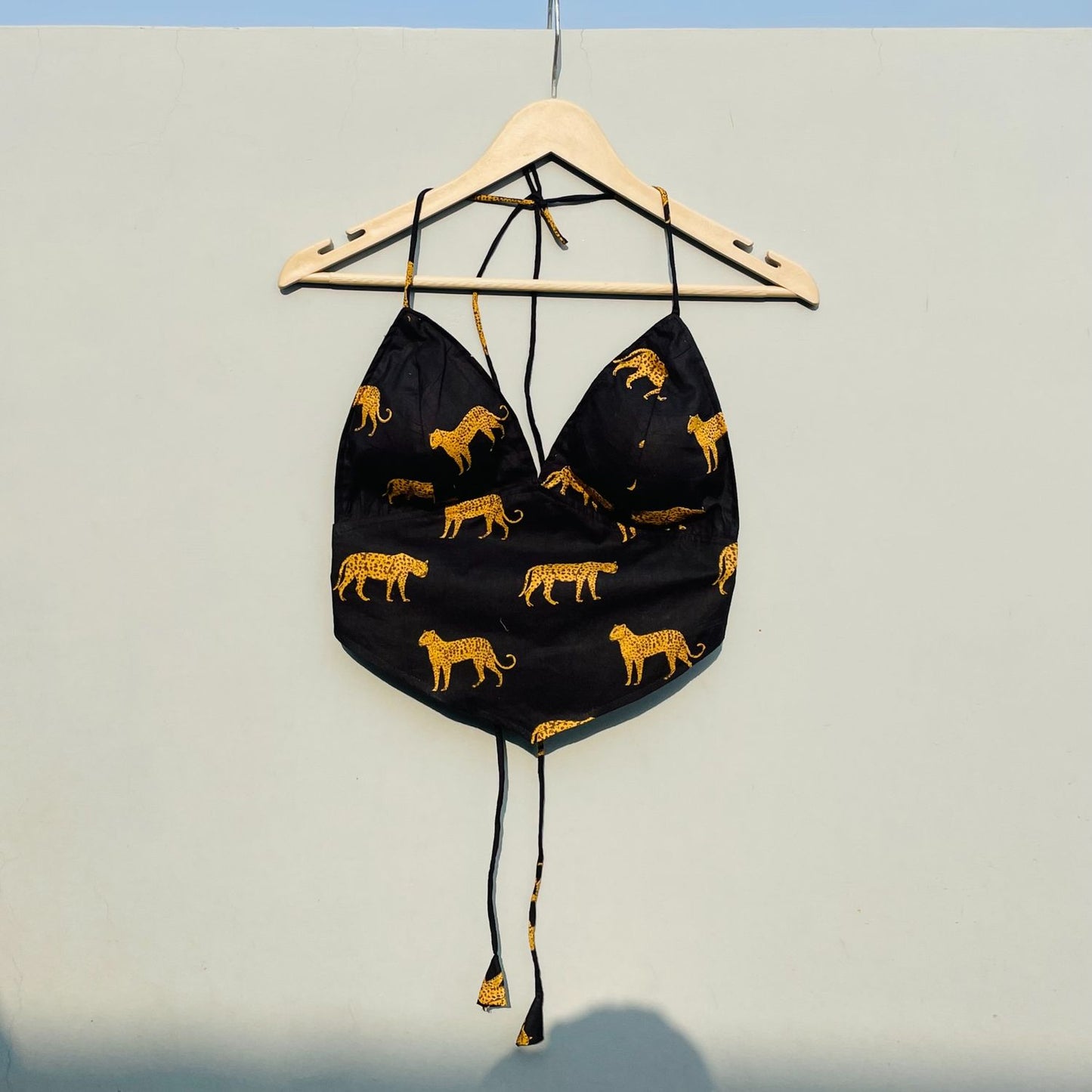 Black Leopard Cotton Bra - KJ0319