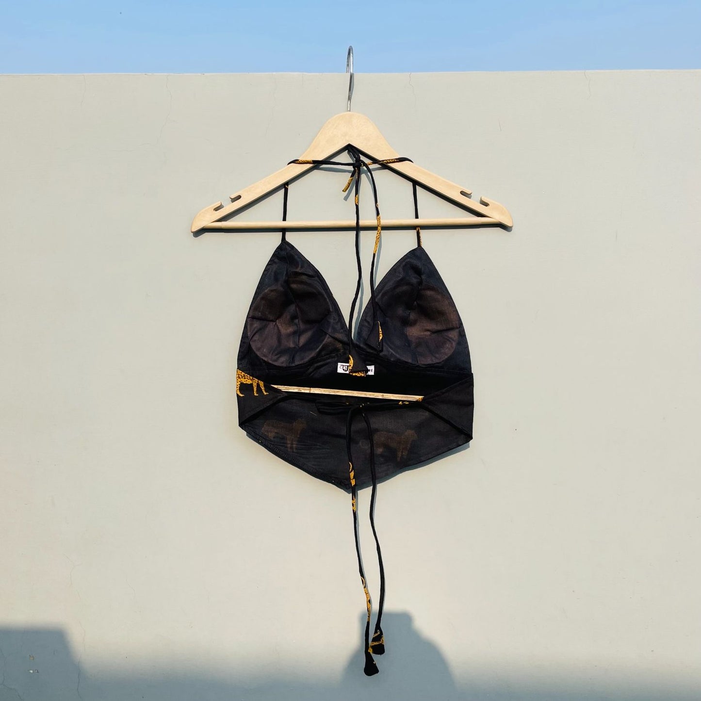 Black Leopard Cotton Bra - KJ0319