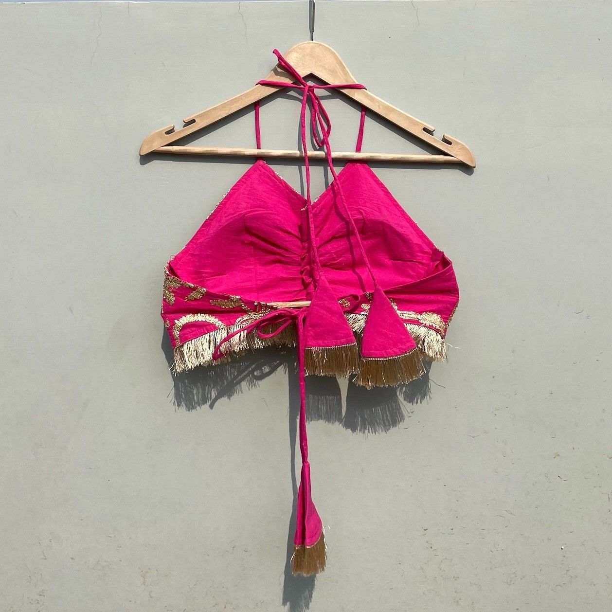 Pink Gotta Embroidery Blouse , Dupptta and Lehanga - KJ0675