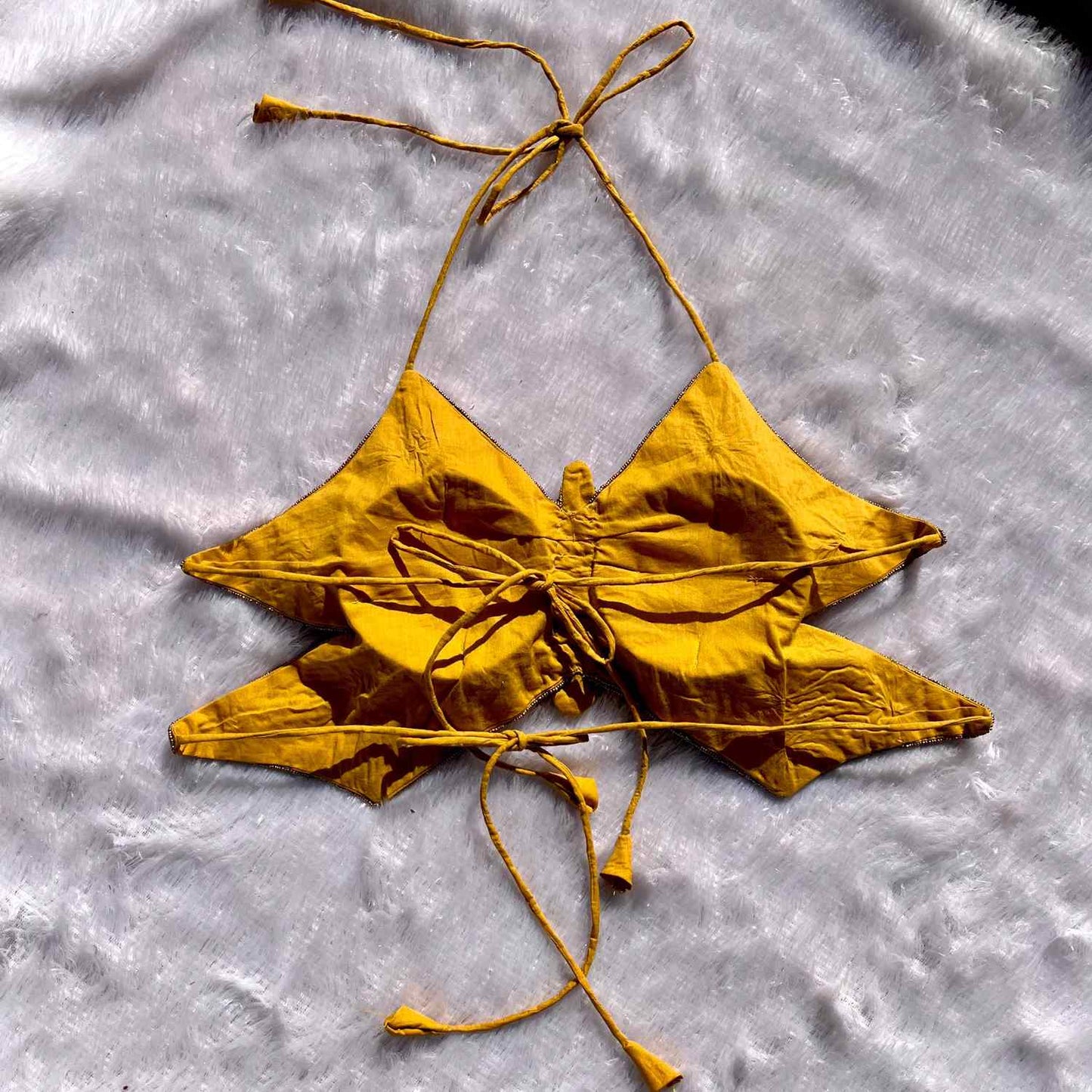 Mustard Handwork Butterfly Top - KJ0333