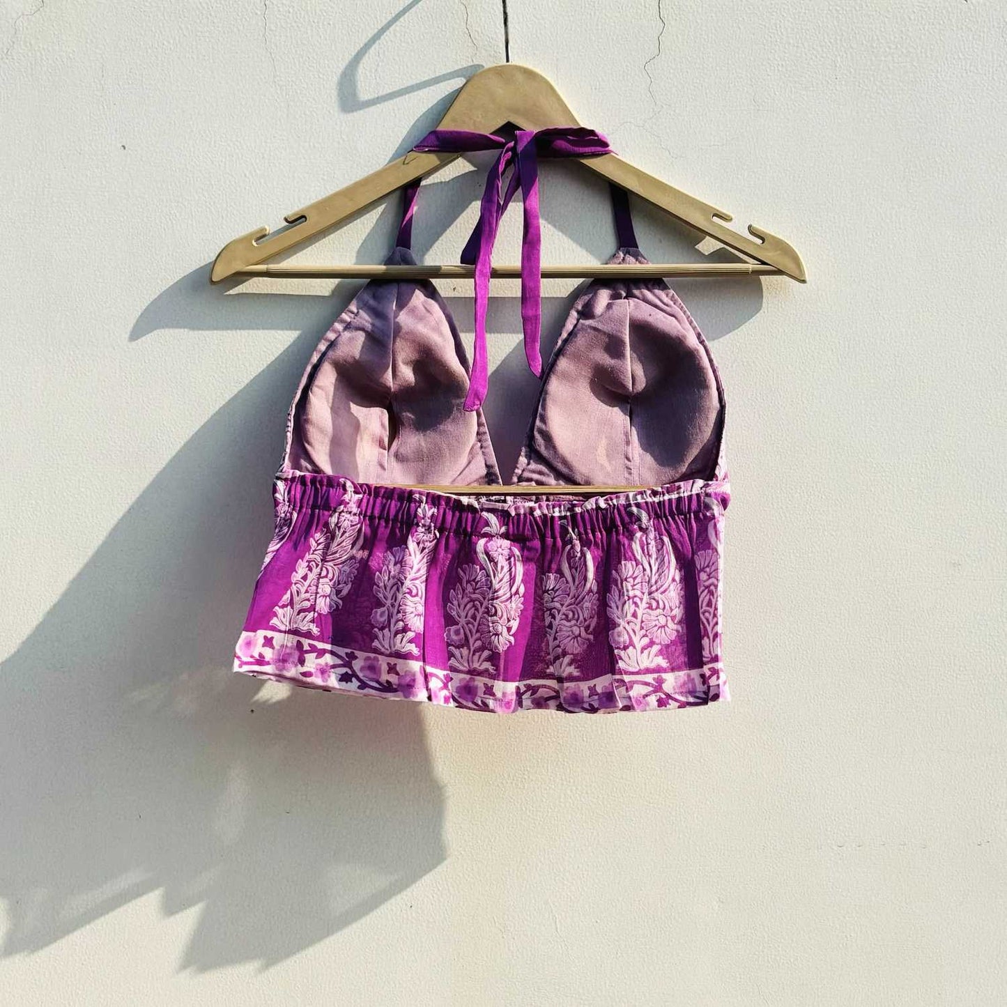 Lavender Butti Cotton Mul Removable Pad Top - KJ0807