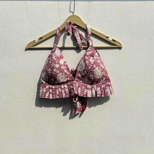Dusty Pink Jaal Frill Bra - KJ0789