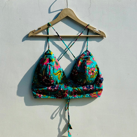 Rama Green Jaal Cotton Removable Pad Bra - KJ0818