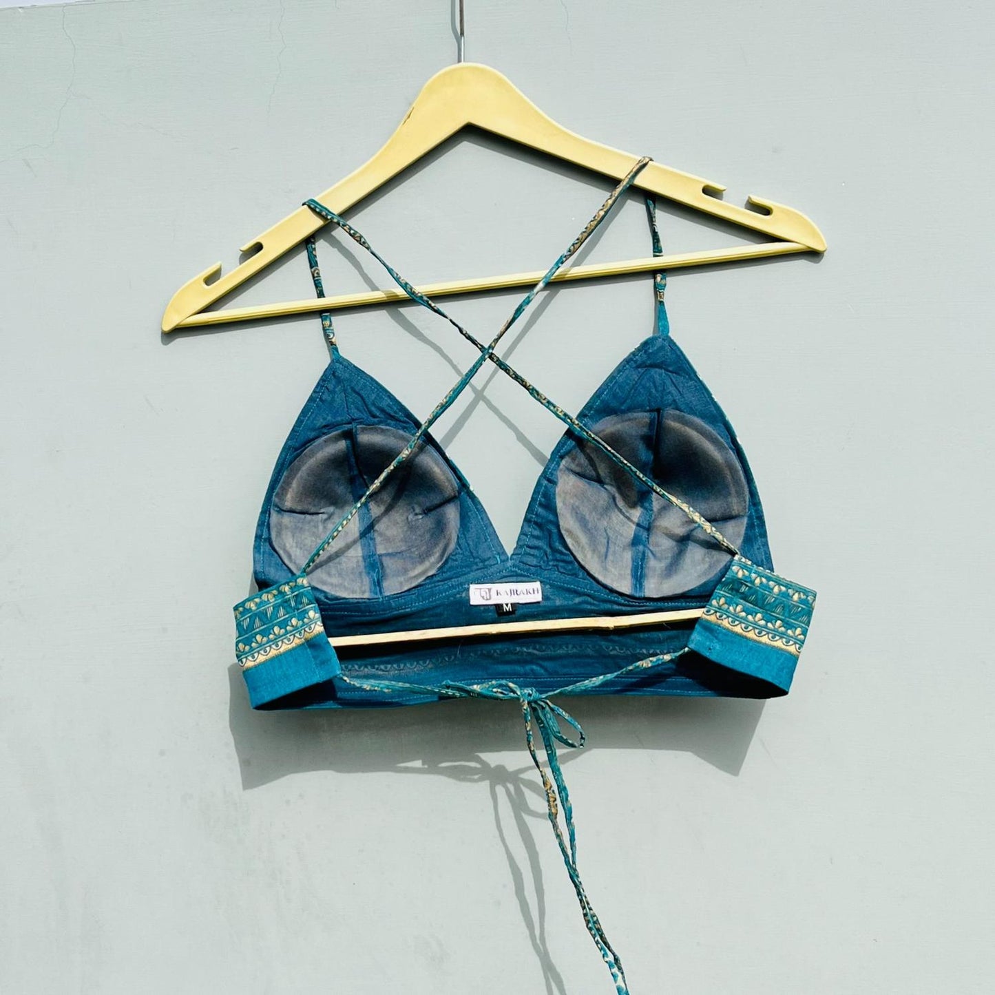 Blue Foil Cotton Bra - KJ0437