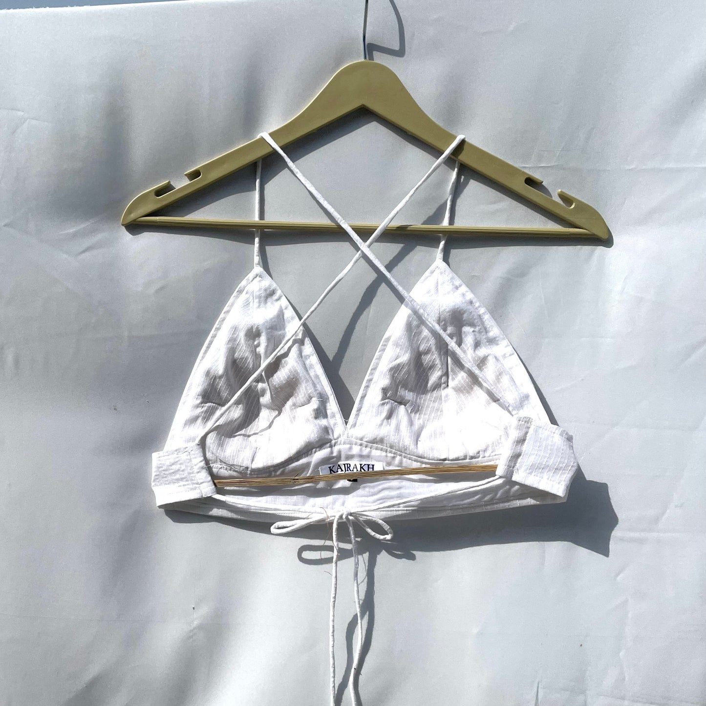 White Kantha Cotton Bra - KJ0144