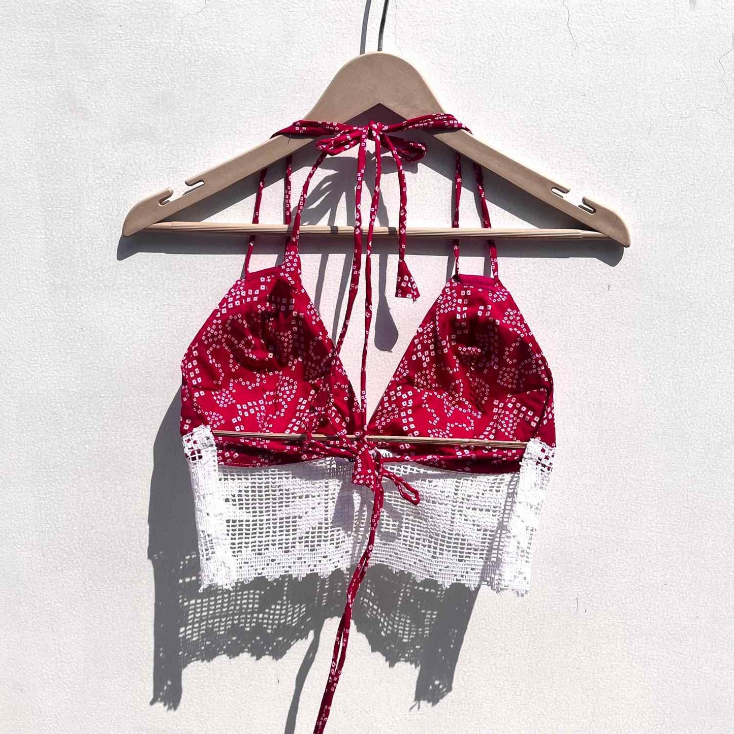 Pink Lace Bandhej Bra - KJ0502