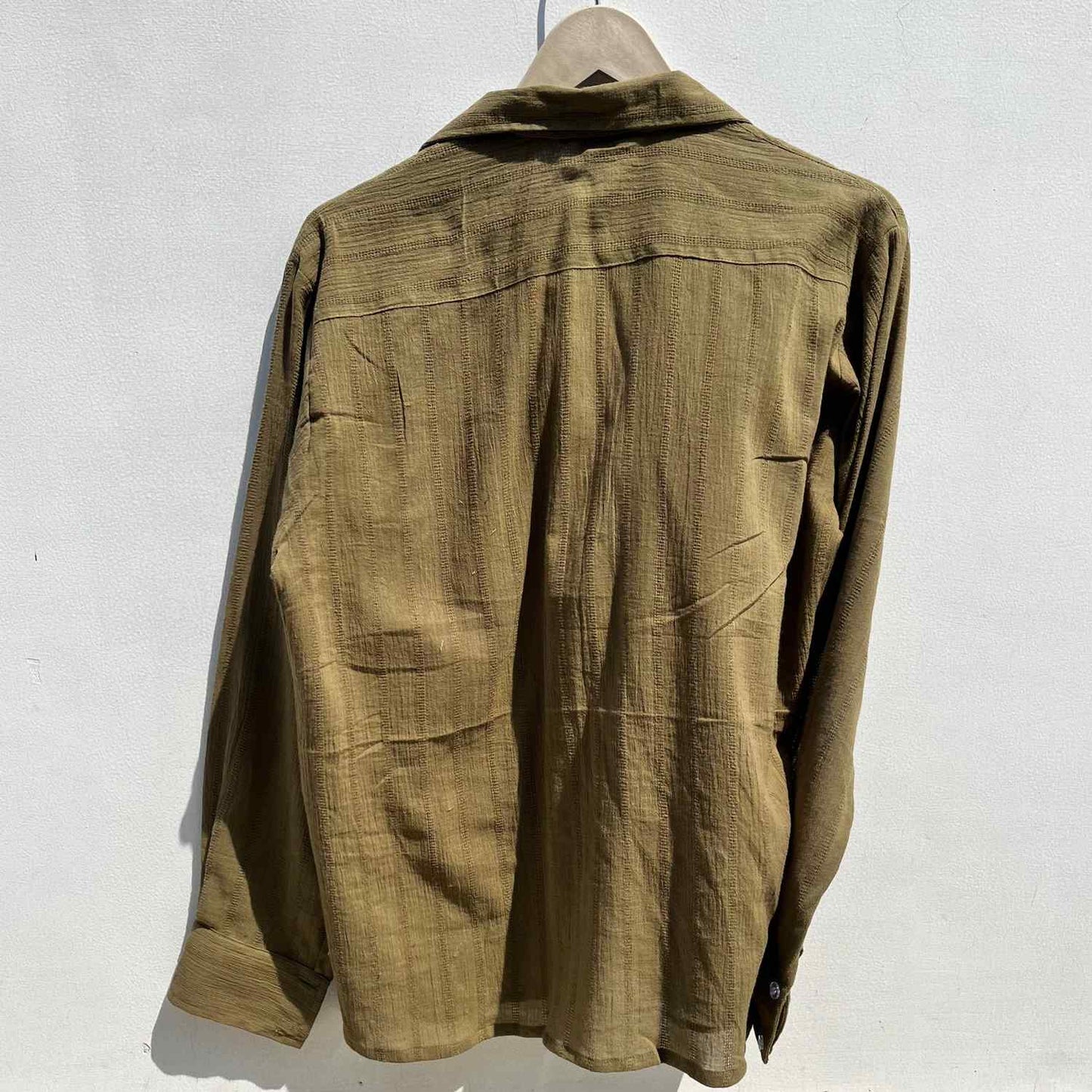 Mitti Green Dobby Hand Embroidery Cotton Shirt - KJ0535