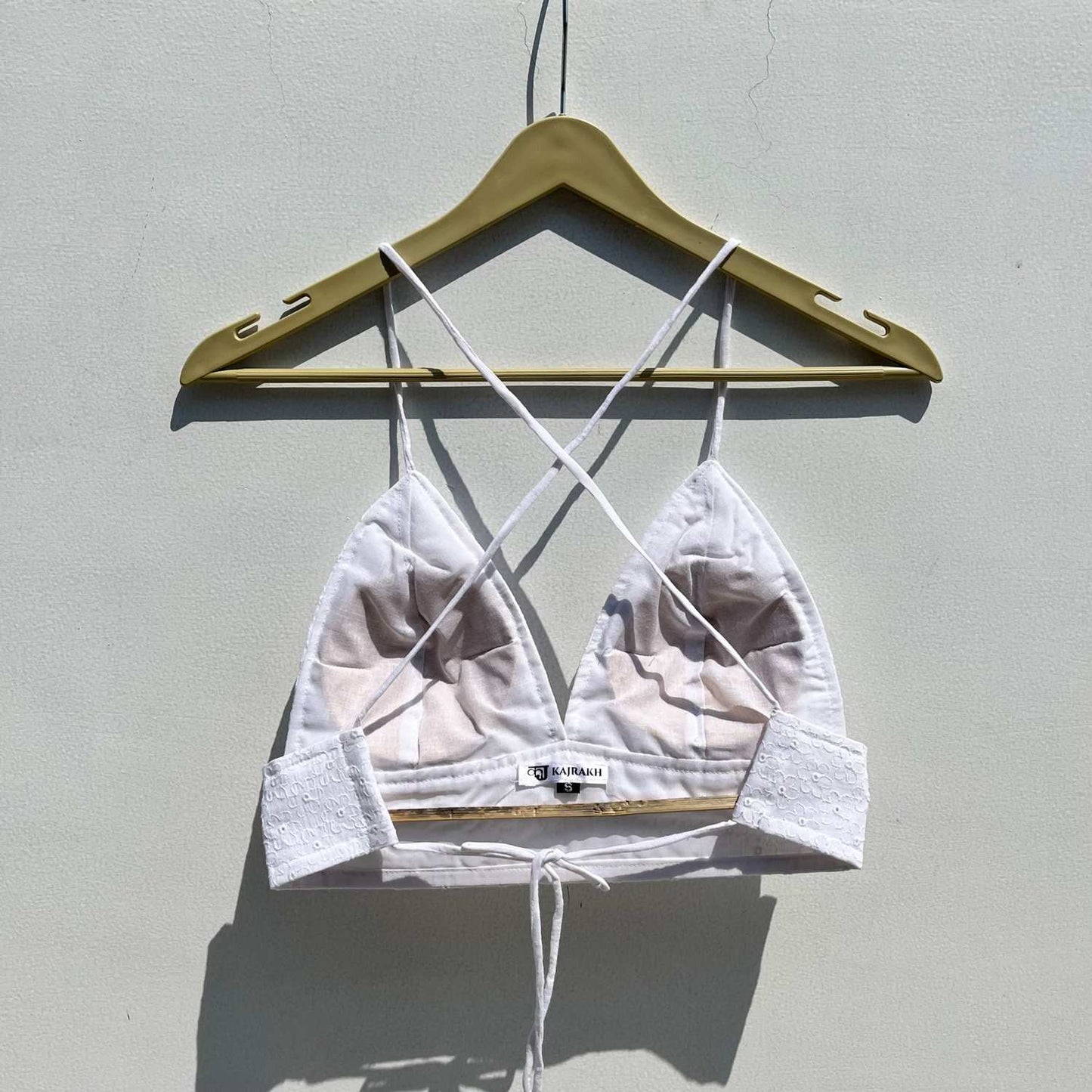 Mitti Green Embroidery Dobby Shirt & White Chikan Bra Combo - KJ0534