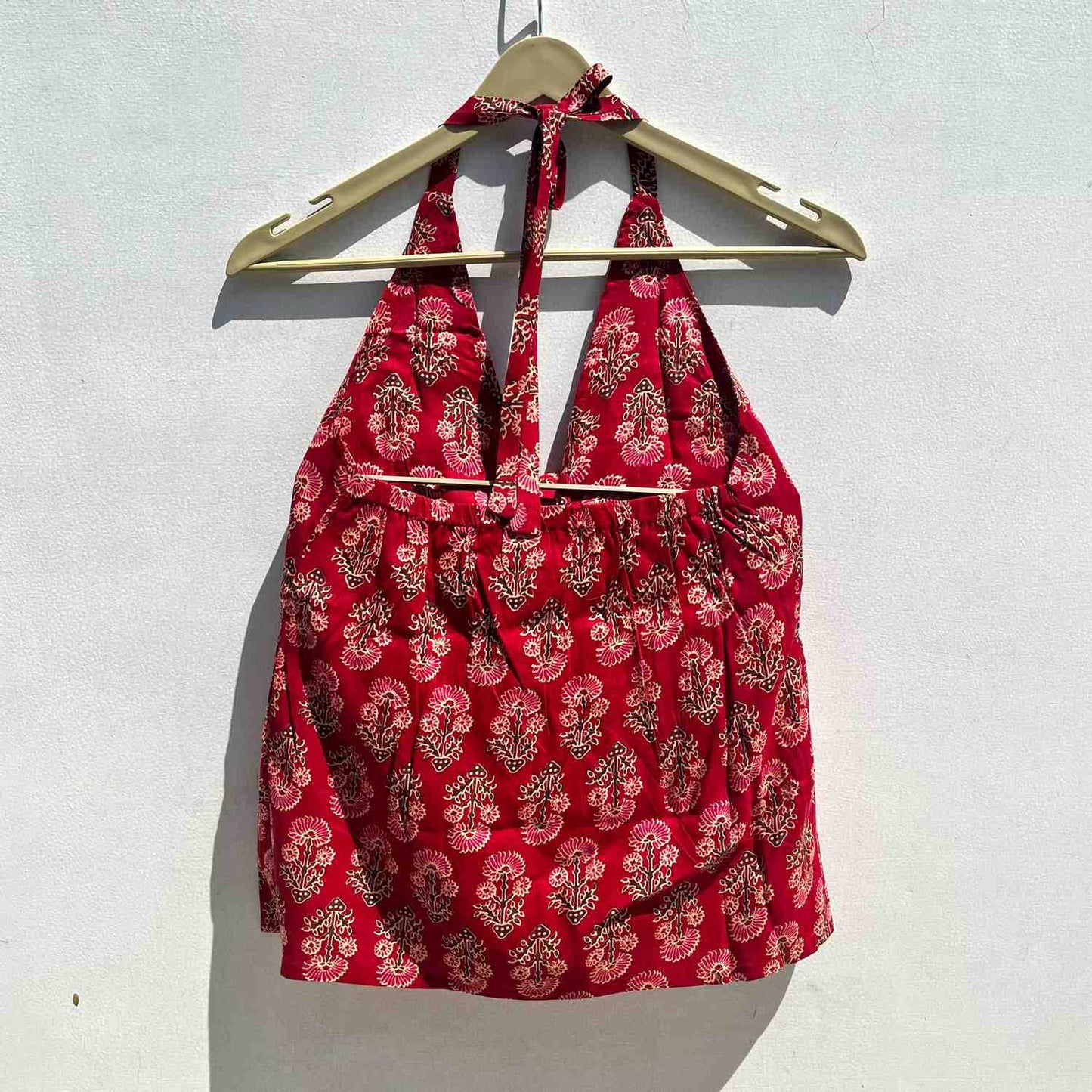 Maroon Butti Front Knot Top- KJ0569 (( Clearance Sale ))