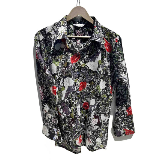 Black Floral Overall Mul Women  Shirt - KJ0555