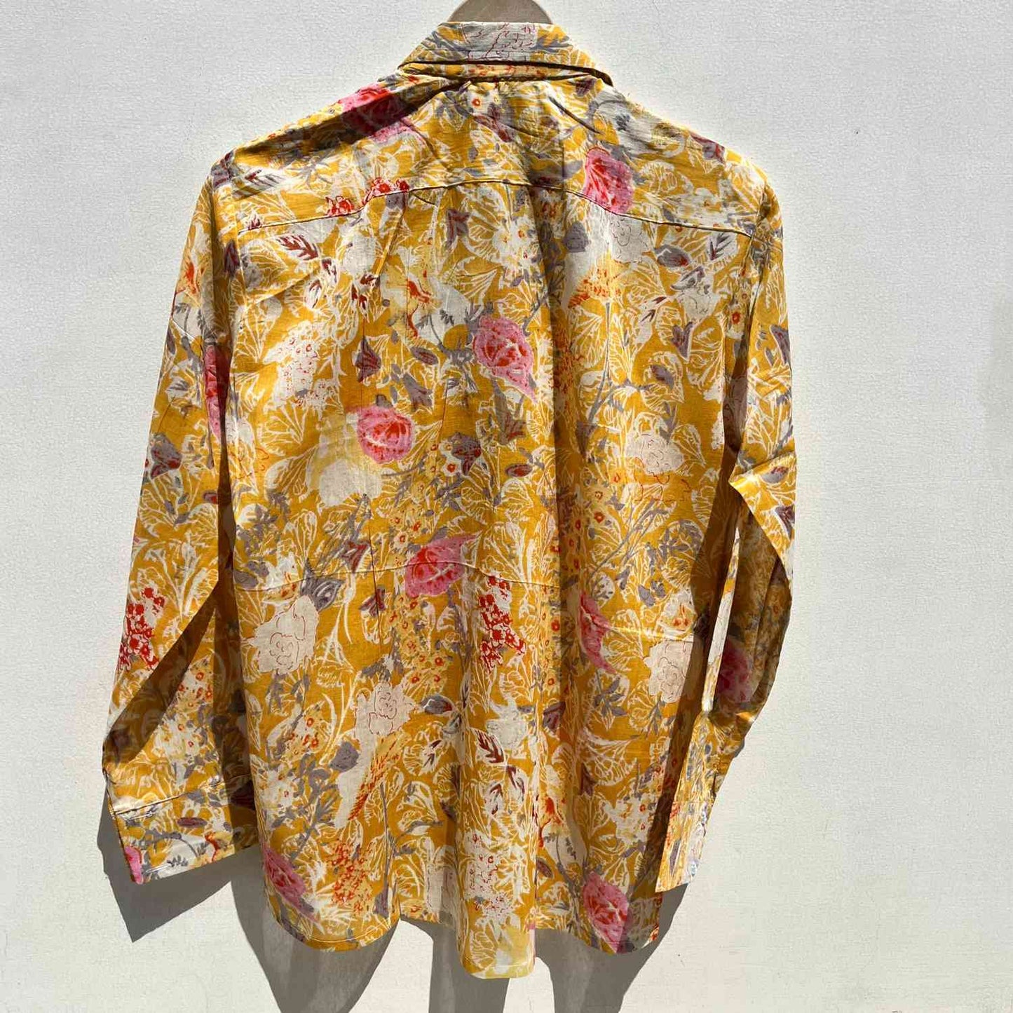 Yellow Floral Overall Mul Shirt & Bra Combo - KJ0582 (Clearance Sale)