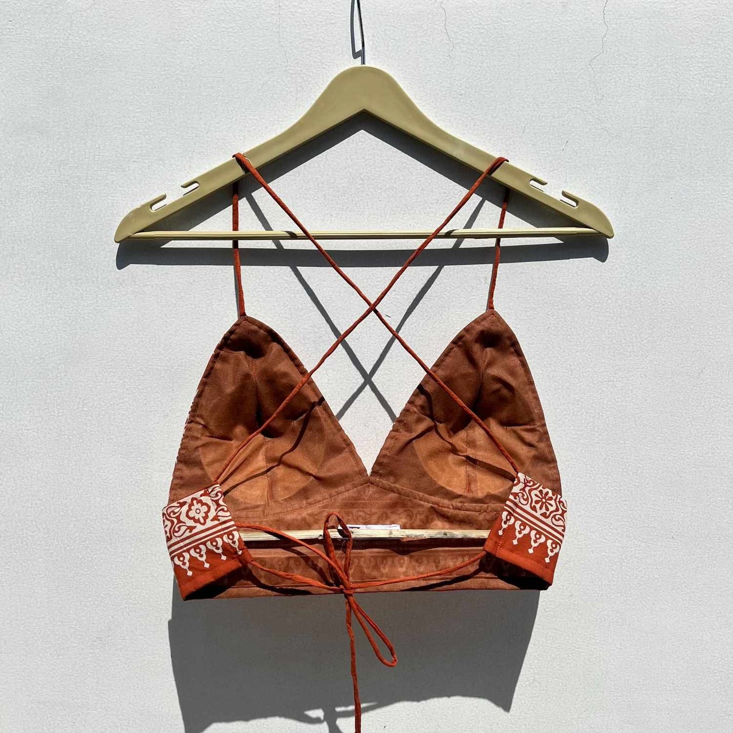 Rust Orange Kalaakari Cotton Bra - KJ0558 (Clearance Sale)