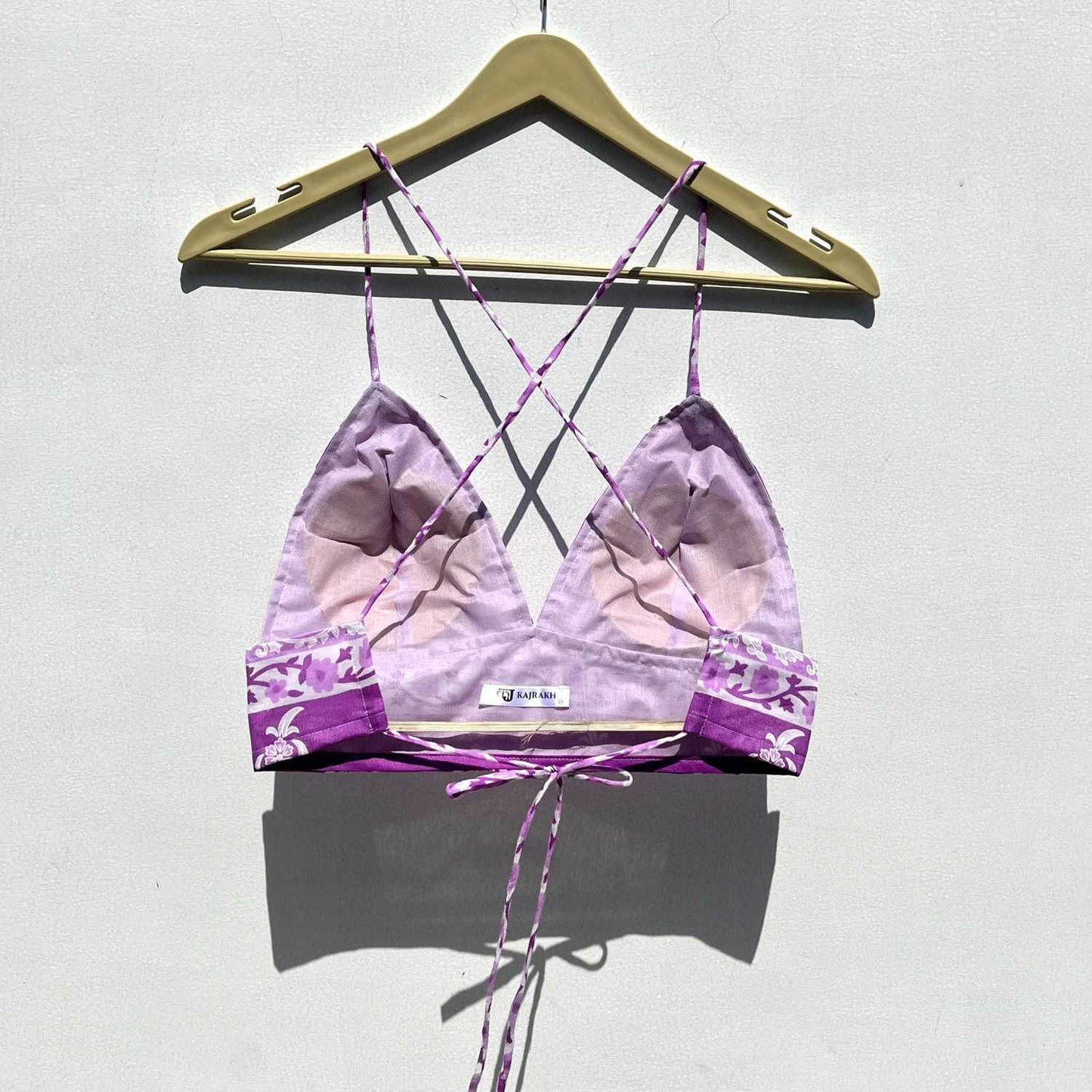 Lavender Floral Cotton Bra - KJ0559