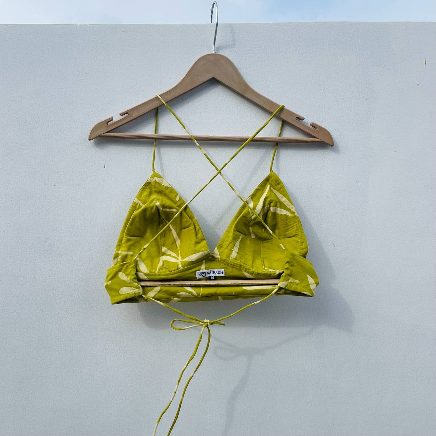 Green Bird Hand Block Bra- KJ0309