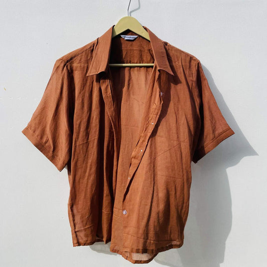 Brown Mul Women Shirt - KJ0393