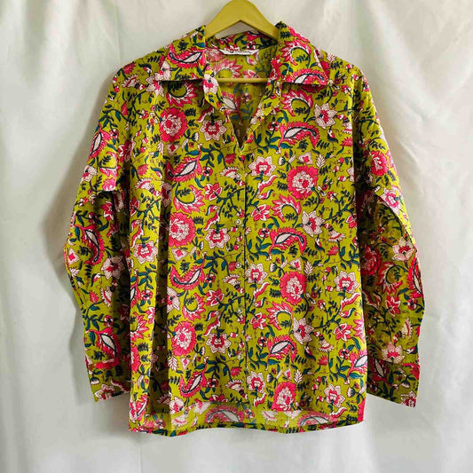 Green Jaal Cotton Shirt - KJ0650
