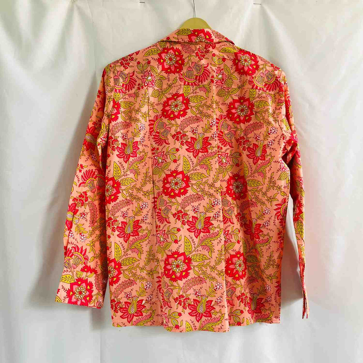 Peach Jaal Cotton Women Shirt - KJ0649