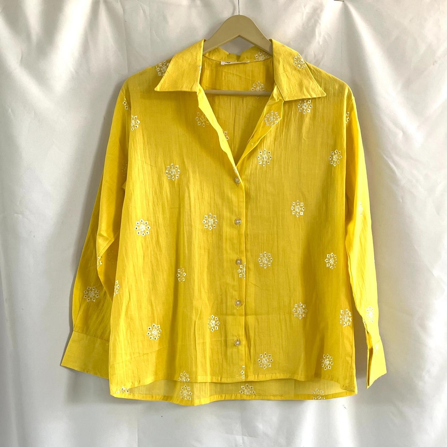 Yellow Chikan Hakoba Shirt - KJ0652
