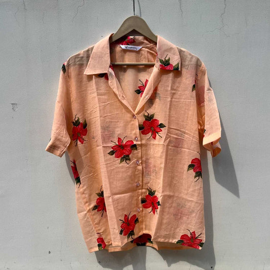 Peach Hand Painted Shirt - KJ0684