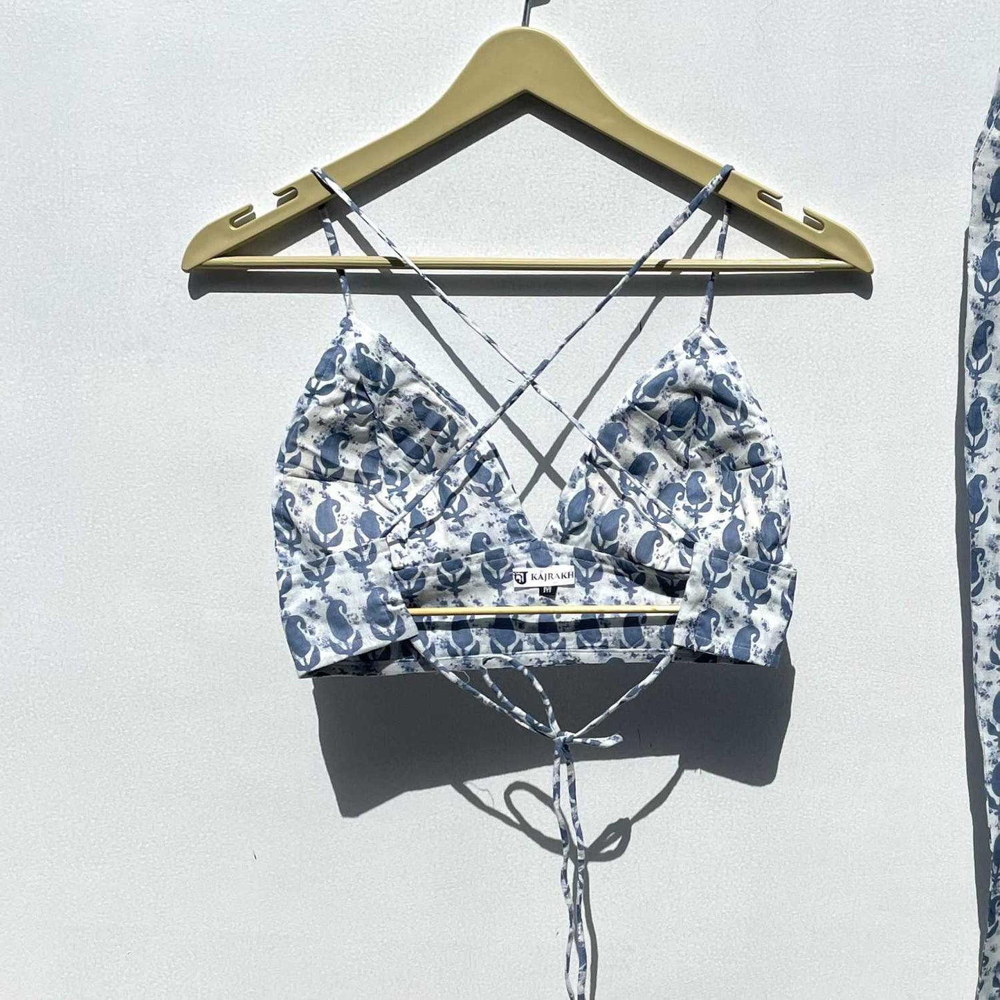 Grey Paisley Cotton Bra- KJ0272