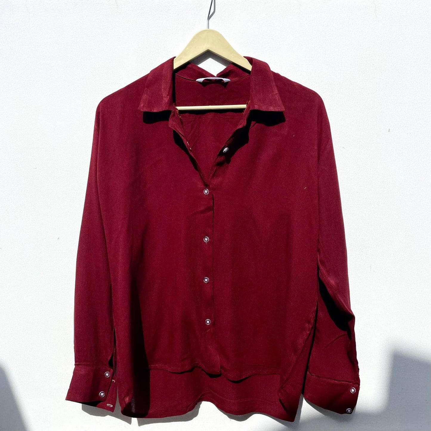 Maroon Crush Cotton Shirt - KJ0400