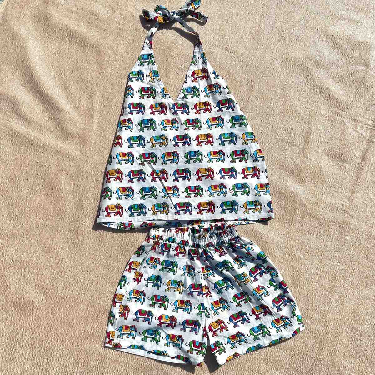 Elephant Halter Neck Top and Shorts - 500 - PC0420