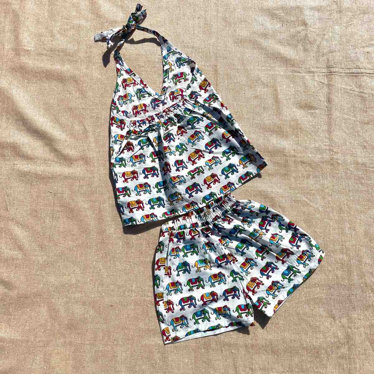 Elephant Halter Neck Top and Shorts - 500 - PC0420