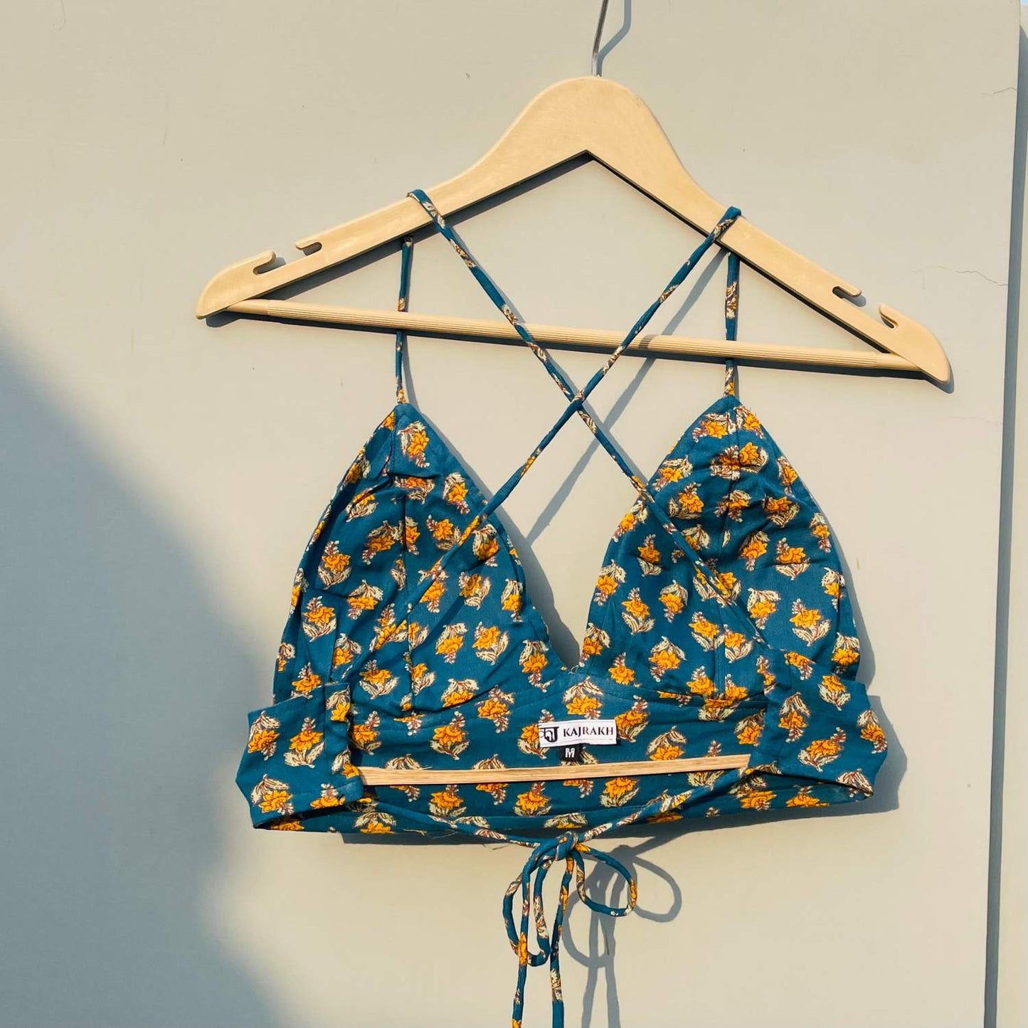 Rama Green Motif Bra - KJ0264