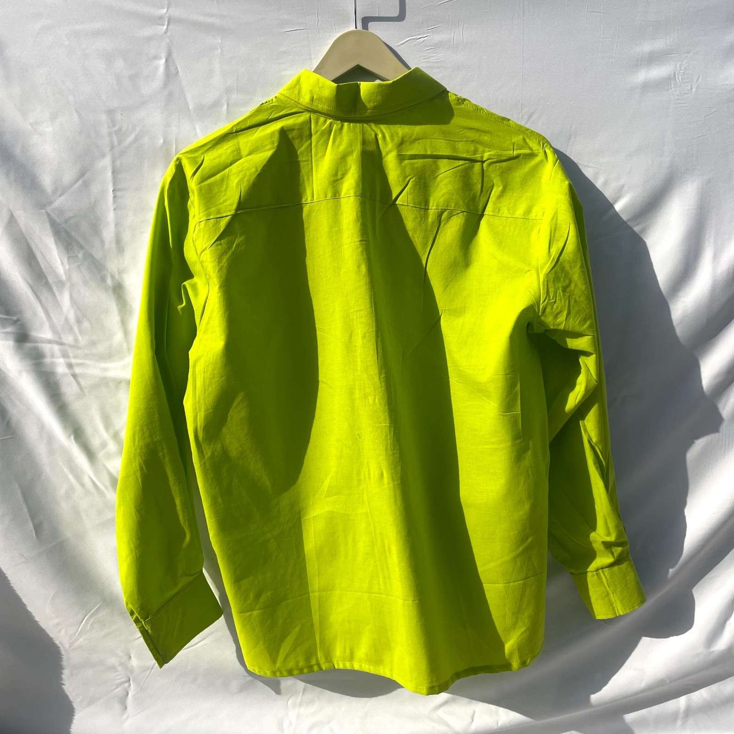 Green Solid Cotton Shirt - KJ0156