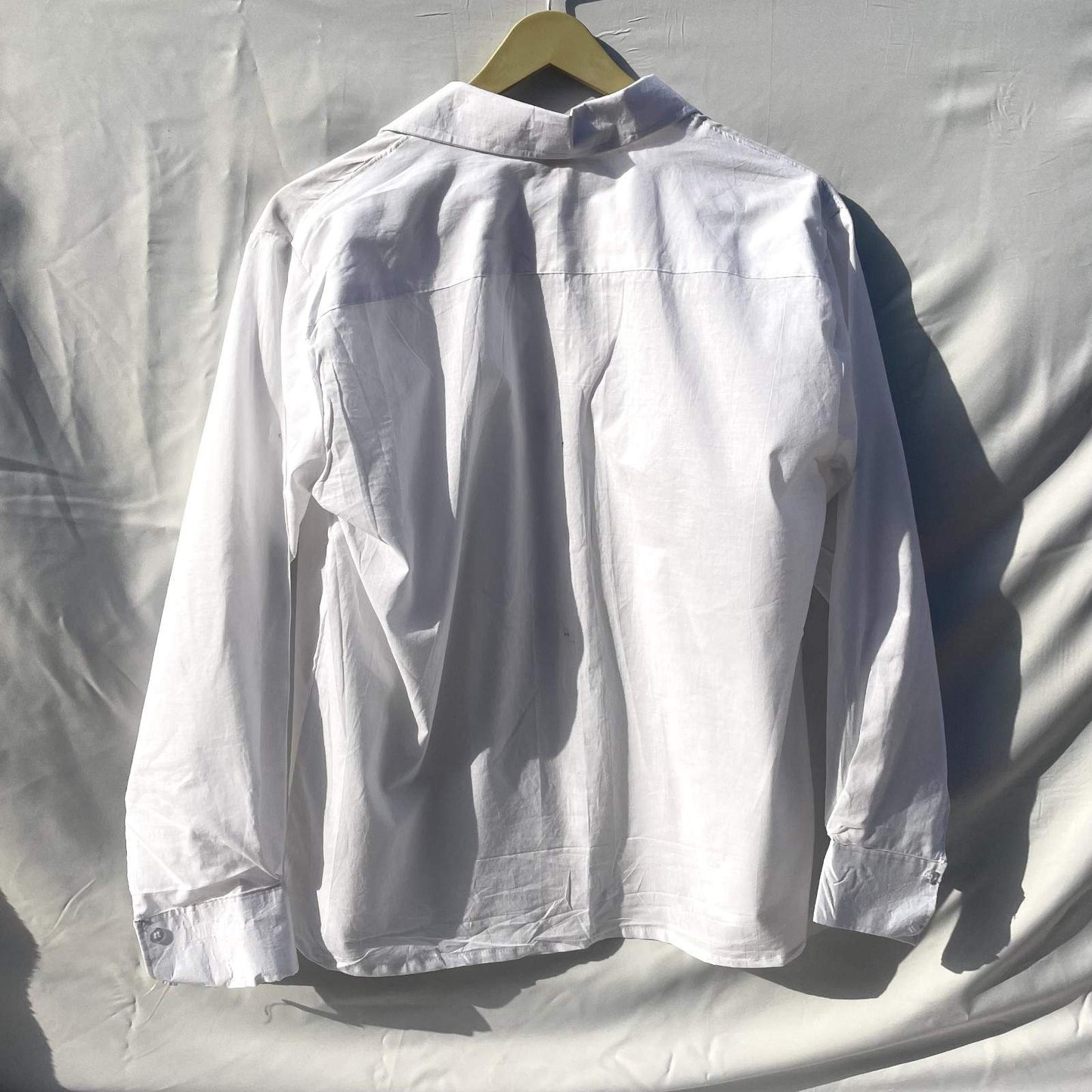 White Solid Cotton Shirt - KJ0159