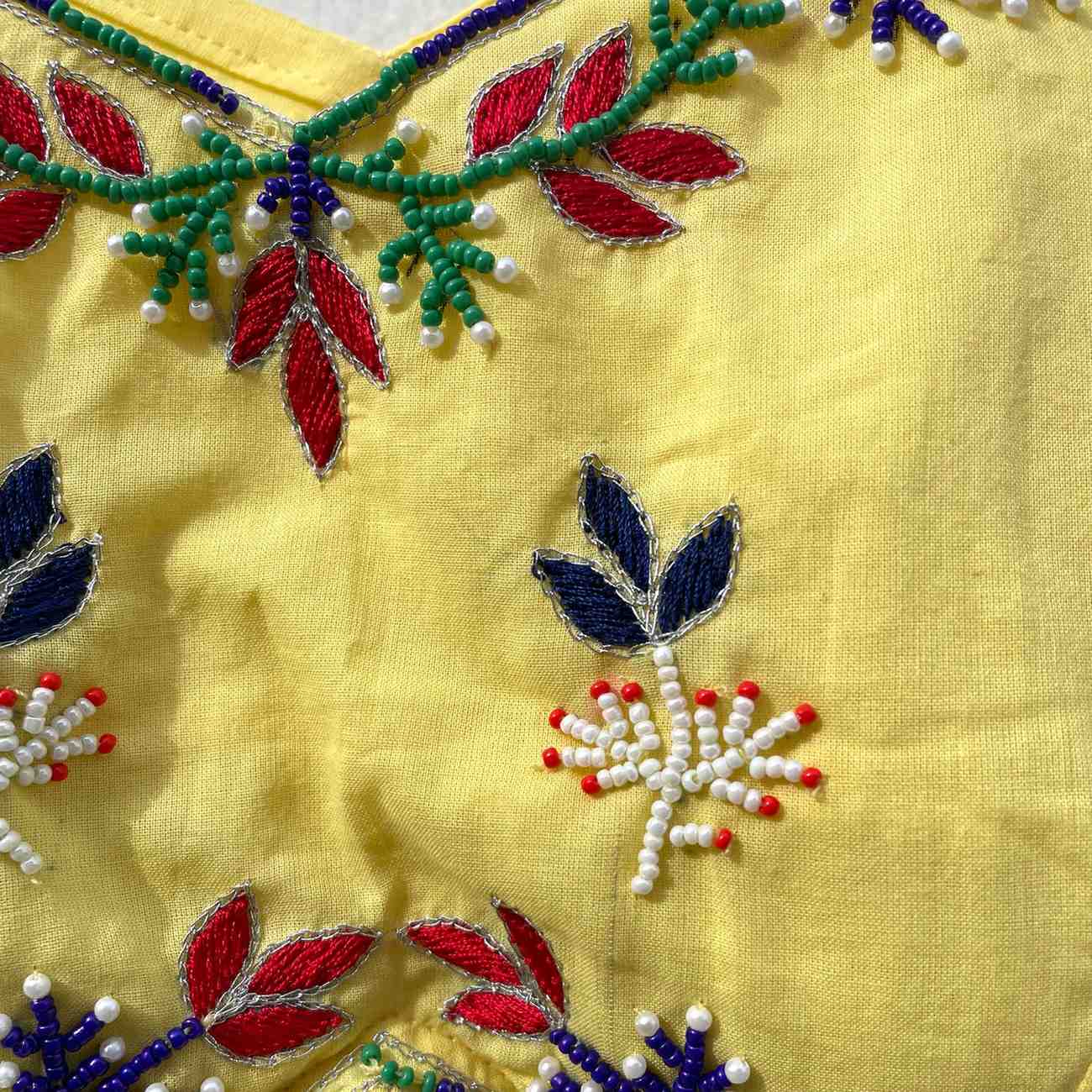 Yellow Kalakaari Hand Embroidered Top - KJ0189