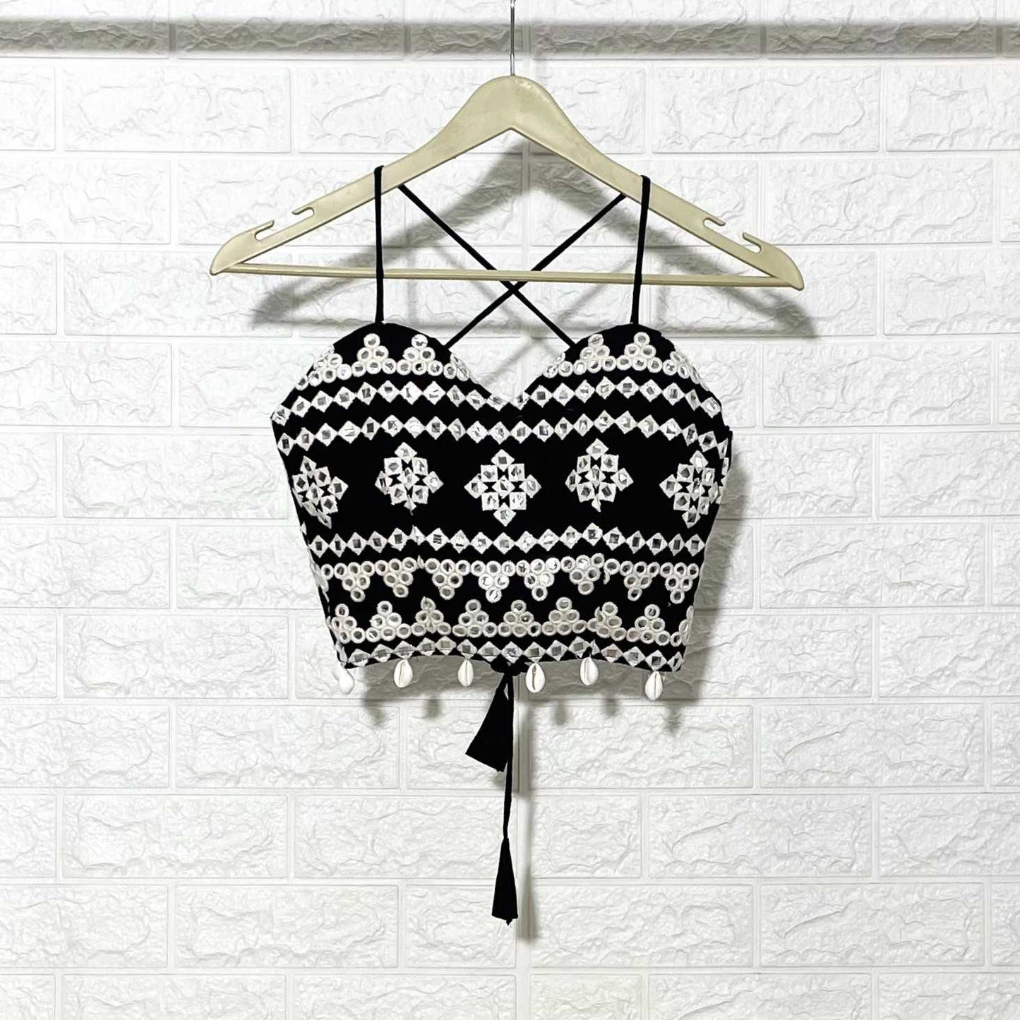 Black Mirror Criss Cross Top - KJ0192