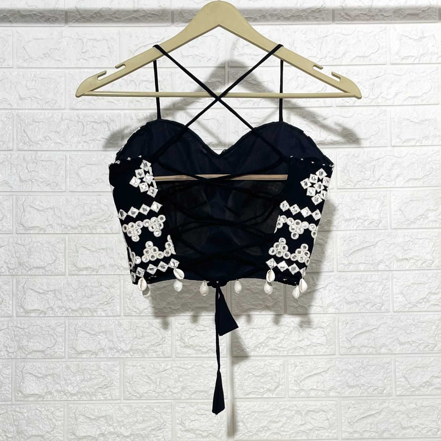Black Mirror Criss Cross Top - KJ0192