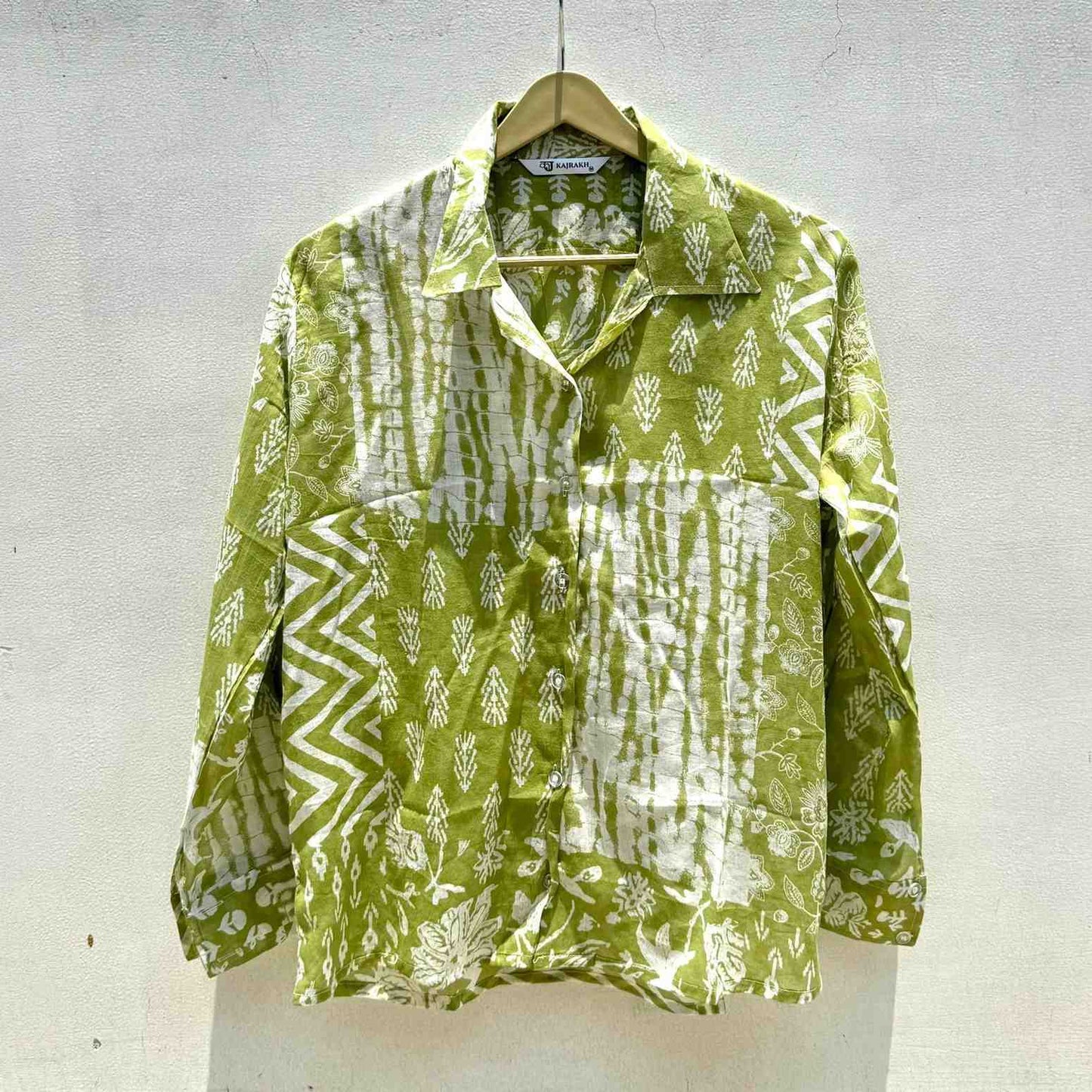 Light Green Patch Mul Shirt - KJ0608