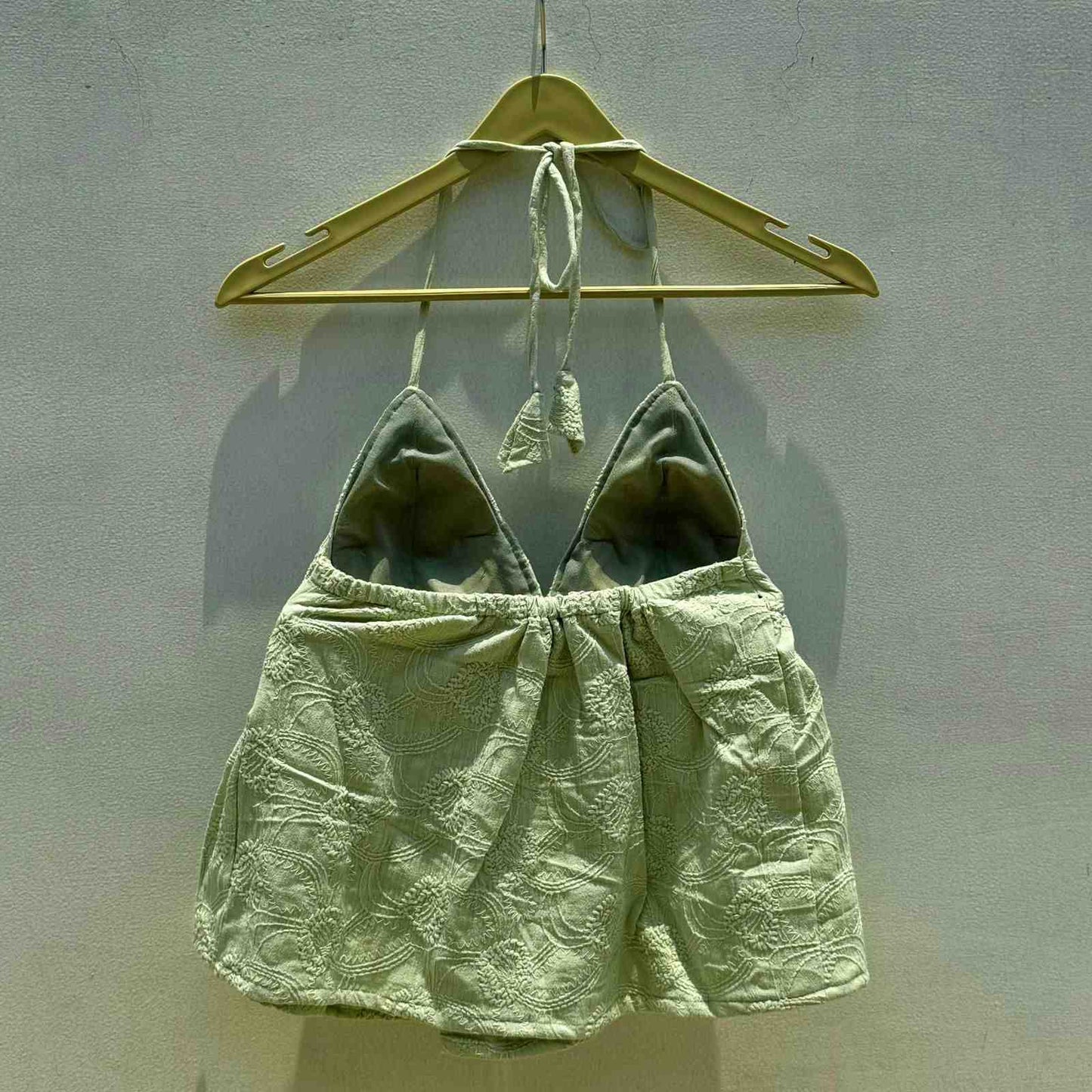 Pista Green Chikan Tree Cotton Top - KJ0606 (Clearance Sale)
