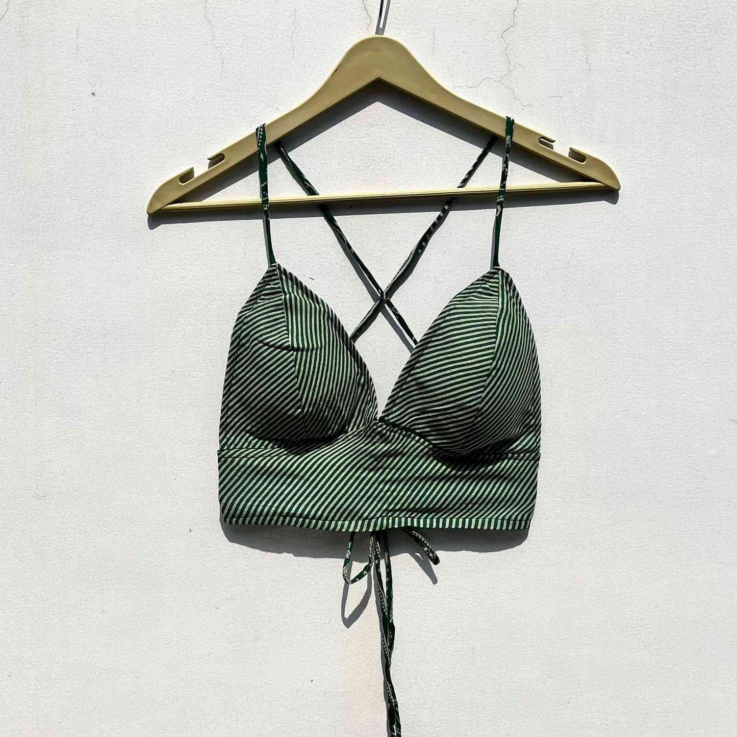 Green Lehariya Mul Bra - KJ0723